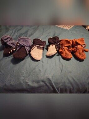 Baby Fleece Booties - Mixed Colors (Blue, Gray, Moose)